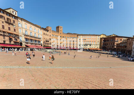 Berühmte Piazza del Campo in Siena, Italien. Stockfoto