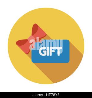 Geschenk-Karte. Einzelne flache Farbe Symbol. Vektor-Illustration. Stock Vektor