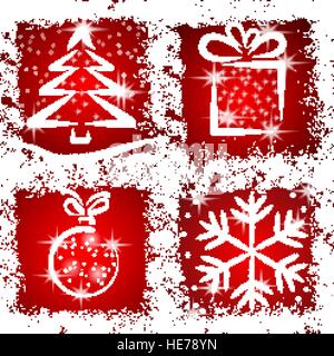 Vektor-Icons mit einem Weihnachtsthema. Stock Vektor