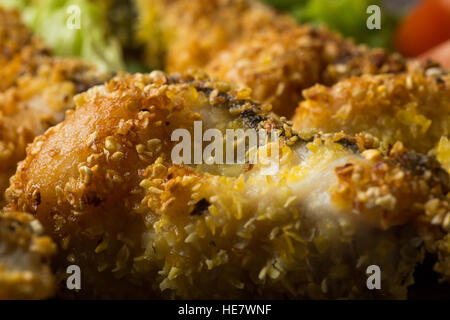 Fischbrut in Mais Panade hautnah Stockfoto