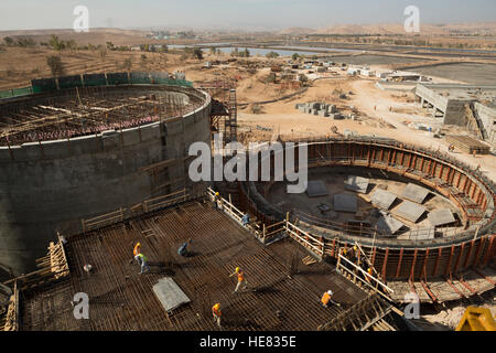 Bau der As Samra Kläranlage in Zarqa, Jordanien. Stockfoto