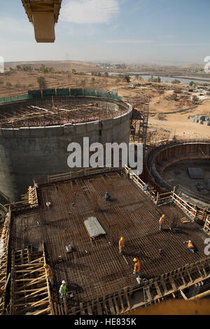 Bau der As Samra Kläranlage in Zarqa, Jordanien. Stockfoto