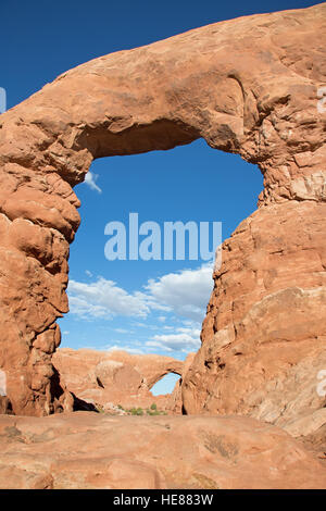 Bekannte Windows-Bogen in den Arches National Park, Utah, USA Stockfoto