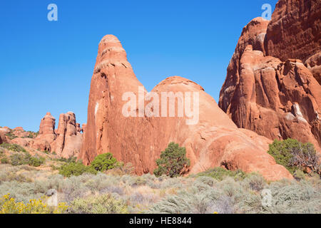 Felsformationen in den Arches National Park, Utah, USA Stockfoto