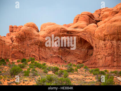 Berühmte Double Arch in den Arches National Park, Utah, USA Stockfoto