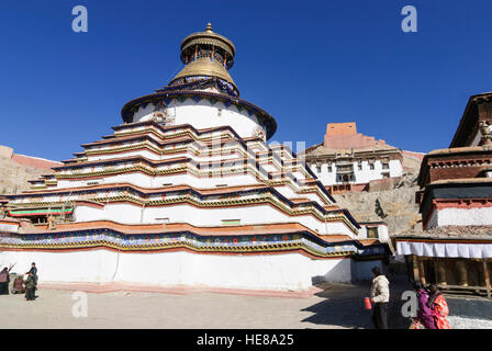 Gyantse: Pelkor Chöde - Kloster; Gyantse Kumbum (ein Chörten), Tibet, China Stockfoto