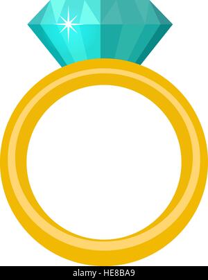 Ring mit Diamanten, Perlen Ringe Icon, flaches Design. Isoliert auf weißem Hintergrund. Vektor-Illustration, ClipArt Stock Vektor