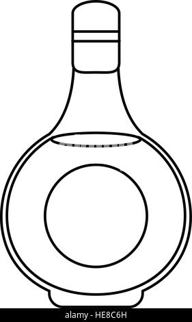 Cognac Flasche Alkohol trinken Stil Gliederung Stock Vektor