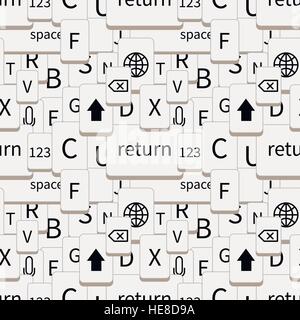 Jede Menge Smartphone Tastatur weiße Knöpfe, nahtlose Muster Stock Vektor