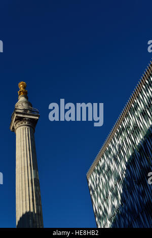 Große Feuer Denkmal, Monument Street, Fish Street Hill, London EC3, Vereinigtes Königreich Stockfoto