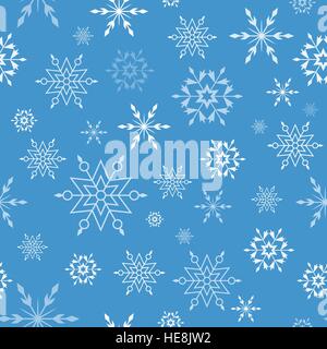 Nahtlose Vektormuster mit eleganten Schneeflocken. Saisonalen Winter-Design, eps10. Stock Vektor
