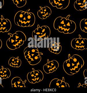 Vektor Musterdesign mit traditionellen geschnitzten Kürbisse. Perfekten Hintergrund für Ihre Halloween-Design. Stock Vektor