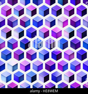 Farbverlauf Würfel Tiling. Multicolor Musterdesign Stockfoto