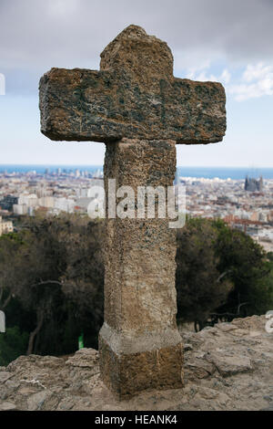 Parc Güell Barcelona, Spanien Stockfoto