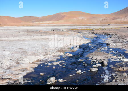 Landschaft der Geysire und Berge in Atacama Wüste Chile Stockfoto