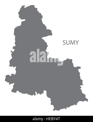 Sumy Ukraine Karte grau Stock Vektor