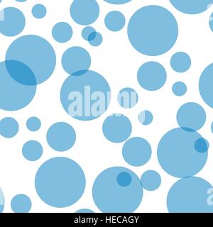 Vektor Musterdesign. Blaue Kreise auf weißem Hintergrund Stock Vektor