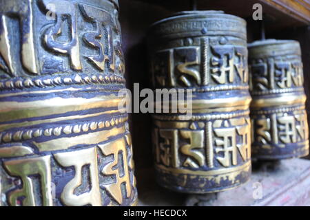 Beten Sie, Rad, Patan Durbar Square, Kathmandu Stockfoto