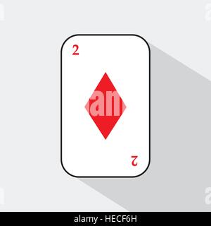 Karte zwei Diamanten auf einem weißen Hintergrund leicht zu trennen. Symbolbild Illustration für Print, Website, Stoffe, Dekoration, Design, etc. verwendet. Stock Vektor