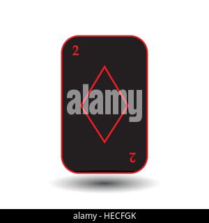 Poker-Karte. ZWEI BLACK DIAMOND. Weiß einfach den Hintergrund zu trennen. Symbolbild Illustration für Print, Website, Stoffe, Dekoration, Design, et genutzt Stock Vektor