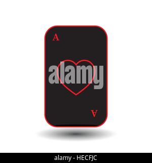 Poker-Karte. HERZ SCHWARZ-ASS. weißen Hintergrund zu trennen. Symbolbild Illustration für Print, Website, Stoffe, Dekoration, Design, etc. verwendet Stock Vektor