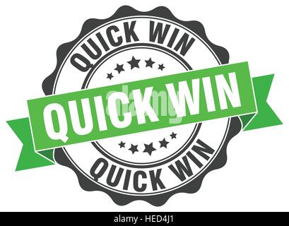 Quick-Win Stempel. Melden Sie sich. Dichtung Stock Vektor