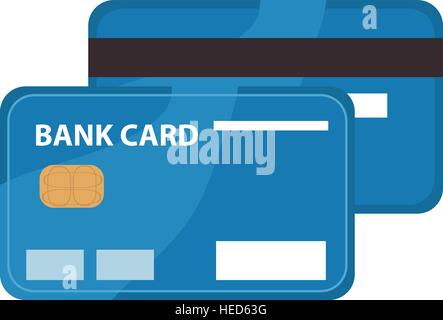 Kreditkarte-Symbol, flaches Design. Bankkarte isoliert auf weißem Hintergrund. Vektor-Illustration, ClipArt Stock Vektor