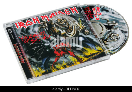 Iron Maiden die Zahl der Tier-CD Stockfoto