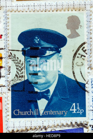 Winston Churchill hundertjährigen Briefmarke von 1974 Stockfoto