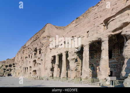 Datong: Yungang Grotten; Mittelteil (Höhlen 9 bis 13), Shanxi, China Stockfoto