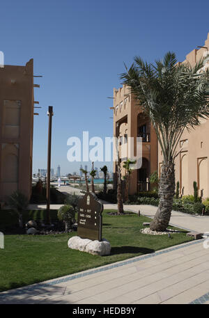 Ritz Carlton Sharq Village & Spa, 5-Sterne-Luxushotel, Arabische Wüste Dorfarchitektur, Doha, Katar, Nahost Stockfoto