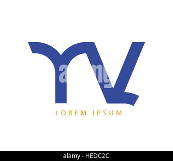 YV-Logo-Design-Konzept Stockfoto