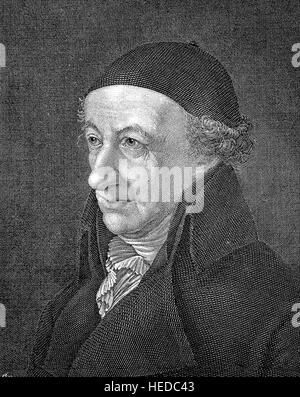 Christoph Martin Wieland, 1733-1813, deutscher Dichter und Schriftsteller, aus einem Holzschnitt von 1880, digital verbessert Stockfoto