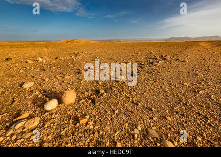 Hamada Wüste in der Nähe von Ouarzazate... Hamada Wüste und dem Atlas-Gebirge bilden einen großen Teil der marokkanischen Land Stockfoto