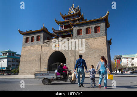 Trommel- und Glockenturm, Yinchuan, Ningxia, China Stockfoto