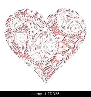 Spitzen schneiden Herzsymbol Valentinstag Stock Vektor