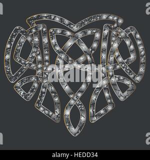 Keltische Herz, verflechten sich ethnische Symbol Knoten Stock Vektor