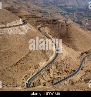 Lange Kings Highway zwischen Madaba und Petra, Jordanien Stockfoto