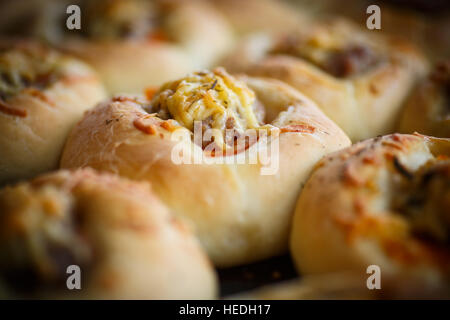 gebackene offenen Kuchen mit Fleisch Stockfoto