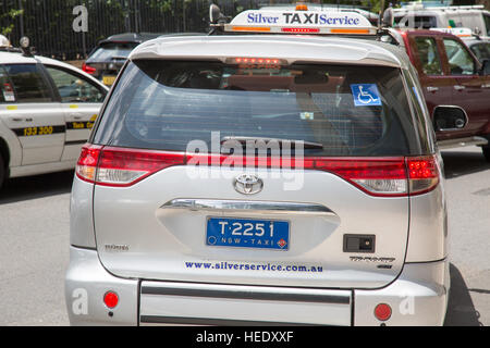 Australische Silber-Service Taxi private Vermietung Fahrzeug in Sydney, Australien Stockfoto