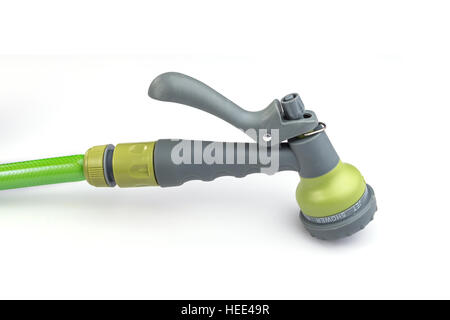 Nahaufnahme der Spritzpistole isoliert auf weißem Hintergrund Stockfoto