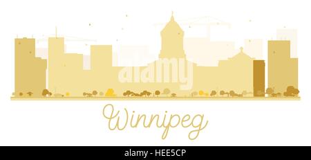 Winnipeg Stadt Skyline goldene Silhouette. Vektor-Illustration. Einfache flache Konzept für Tourismus Präsentation, Banner, Plakat oder Website. Stock Vektor