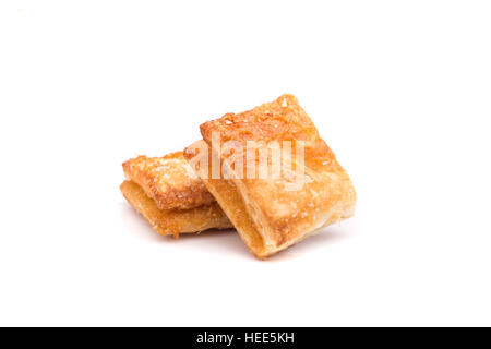 Ananas Kuchen isoliert auf weißem Hintergrund hautnah Stockfoto
