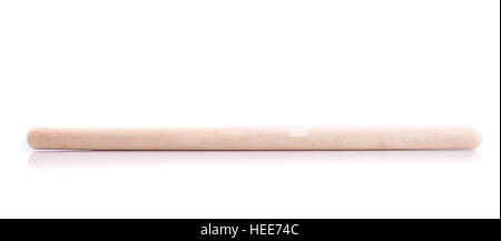 Schließen Sie, die langen weißen Holzstab Gebrauch für Bäckerei isoliert auf weißem Hintergrund Stockfoto