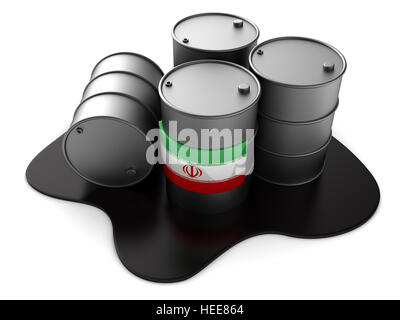 3D Abbildung des Iran Ölfässern Stockfoto