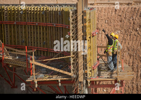 Bau der As Samra Kläranlage in Zarqa, Jordanien. Stockfoto