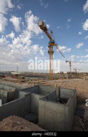 Bau der As Samra Kläranlage in Zarqa, Jordanien. Stockfoto