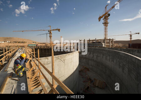Bau der As Samra Kläranlage in Zarqa, Jordanien. Stockfoto