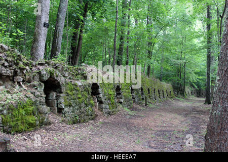 Historic Dunlap Koks Öfen Park ist Standort von Hunderten von verlassenen Bienenstock Öfen verwendet, um den Bereich Kohle in Koks verwandeln Stockfoto