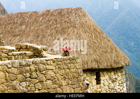 MACHU PICCHU, PERU - 03. SEPTEMBER: Machu Picchu, Peru historischen Wallfahrtskirche seit 1981 und UNESCO World Heritage Site von 1983, eines der neuen Sev Stockfoto